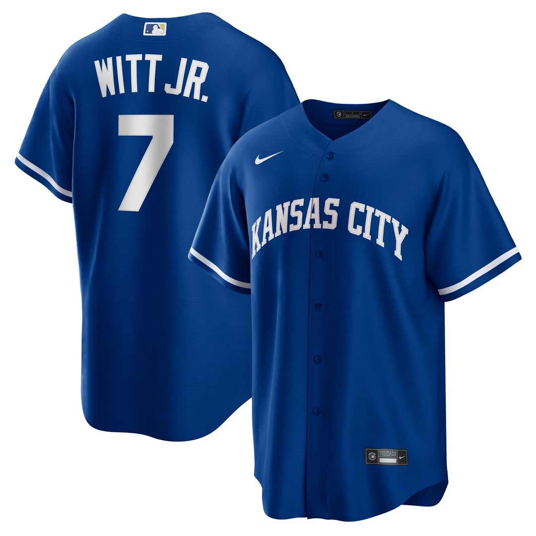 Kansas City Royals Bobby Witt Jr. Nike Road Replica Jersey - Gray MLB Team Jersey Baseball Fan Apparel