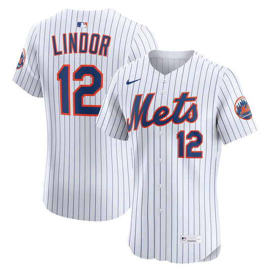 New York Mets Francisco Lindor Nike Home Elite Player Jersey - White MLB Team Jersey Baseball Fan Apparel