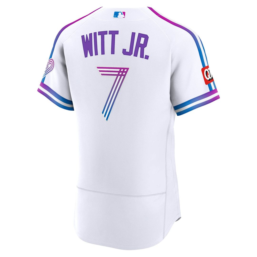 Kansas City Royals Bobby Witt Jr. Nike 2026 City Connect Authentic Sponsor Patch Jersey - White MLB Team Jersey Baseball Fan Apparel
