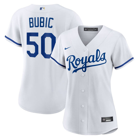 Kansas City Royals Kris Bubic Nike Women's Home Replica Jersey - White MLB Team Jersey Baseball Fan Apparel