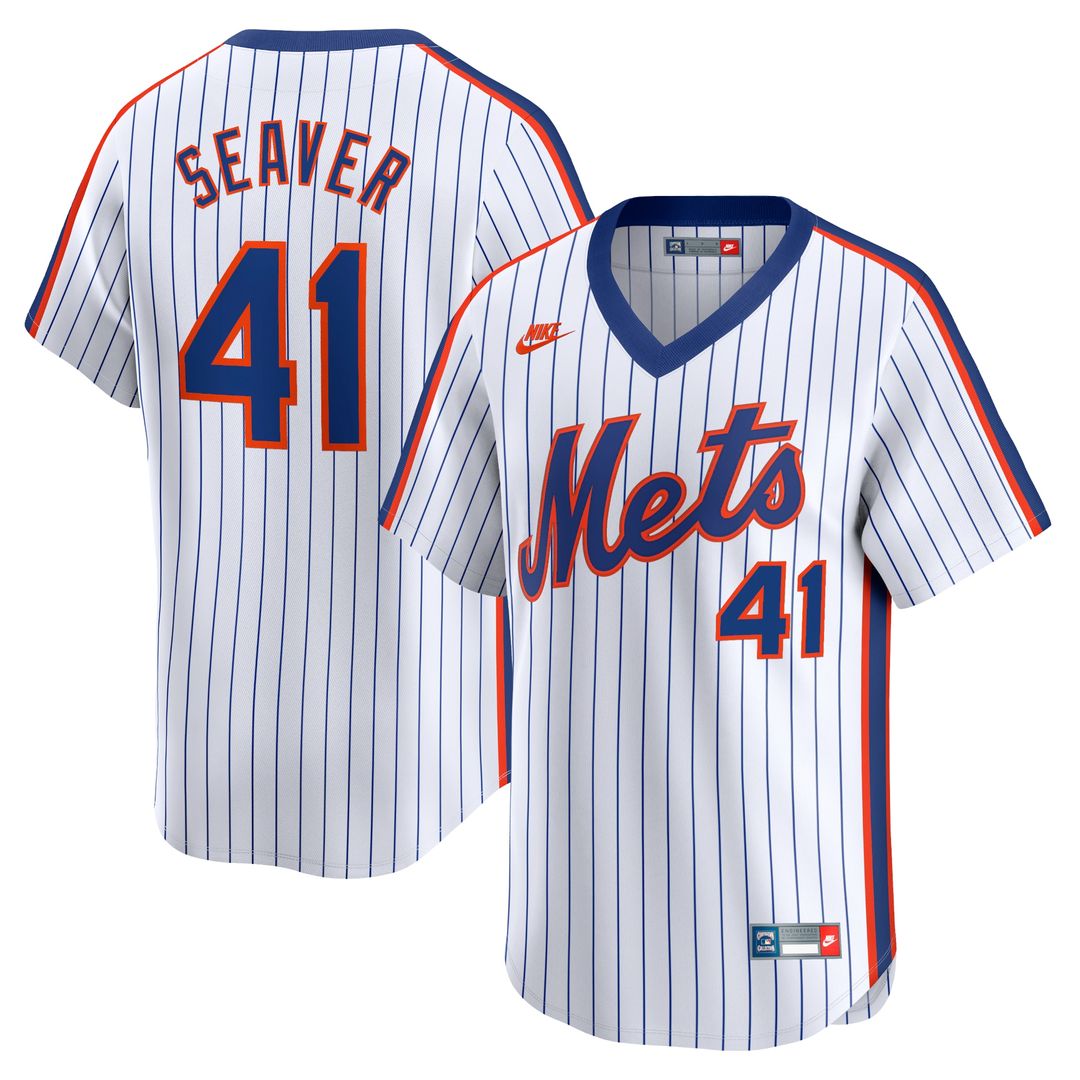 New York Mets Tom Seaver Nike Throwback Cooperstown Limited Jersey - White MLB Team Jersey Baseball Fan Apparel
