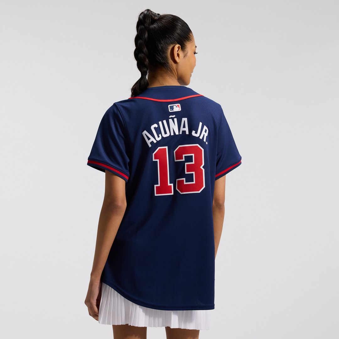 Atlanta Braves Ronald Acuña Jr. Nike Women's Alternate Limited Player Jersey - Navy MLB Team Jersey Baseball Fan Apparel