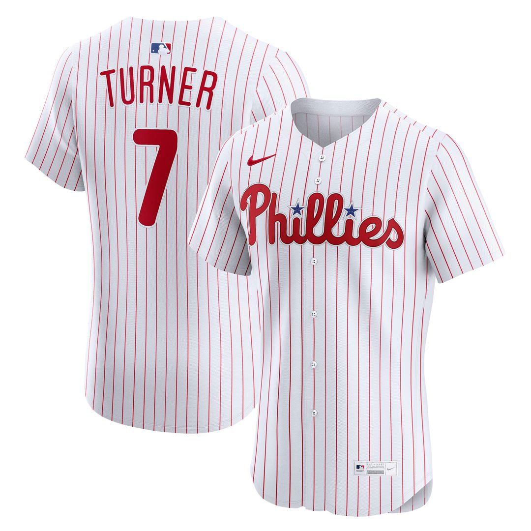 Philadelphia Phillies Trea Turner Nike Home Elite Jersey - White MLB Team Jersey Baseball Fan Apparel