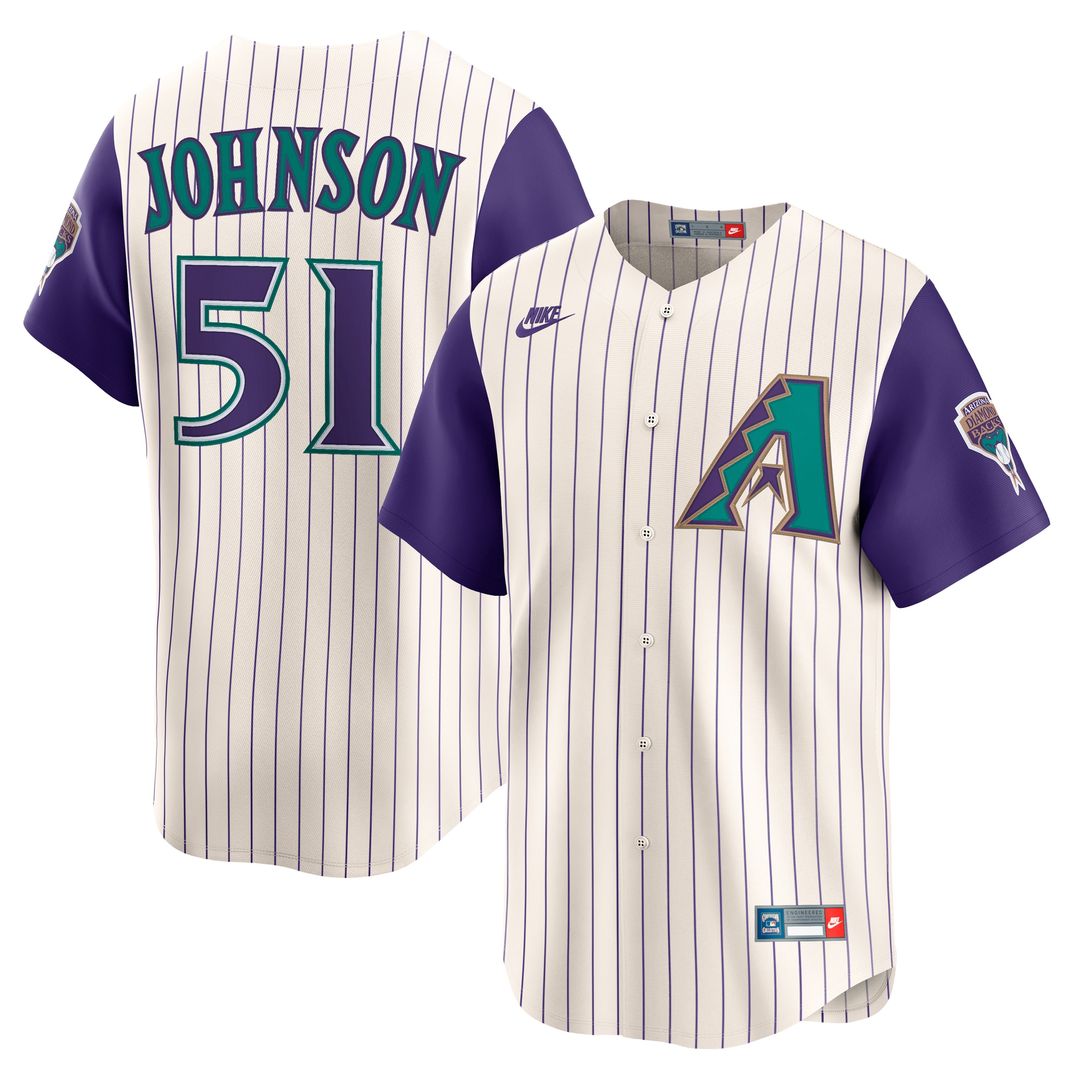 Arizona Diamondbacks Randy Johnson Nike Throwback Cooperstown Limited Jersey - Cream MLB Team Jersey Baseball Fan Apparel