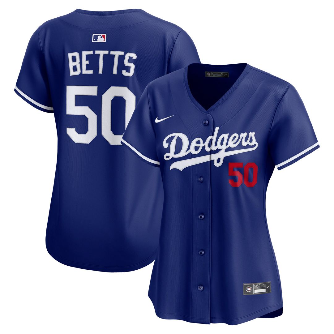 Los Angeles Dodgers Mookie Betts Nike Women's Alternate 2 Limited Player Jersey - Royal MLB Team Jersey Baseball Fan Apparel