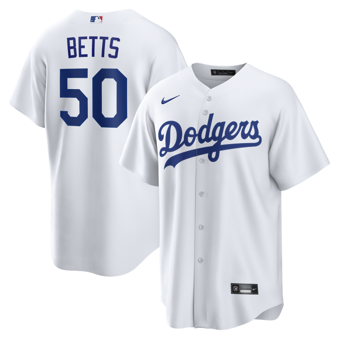 Los Angeles Dodgers Mookie Betts Nike Home Replica Jersey - White MLB Team Jersey Baseball Fan Apparel
