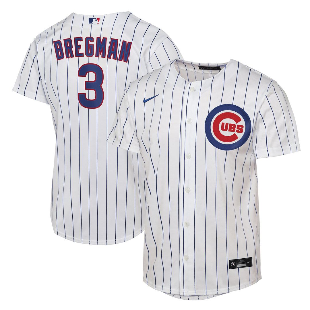 Chicago Cubs Alex Bregman Nike Youth Home Replica Jersey - White MLB Team Jersey Baseball Fan Apparel