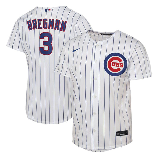 Chicago Cubs Alex Bregman Nike Youth Home Replica Jersey - White MLB Team Jersey Baseball Fan Apparel