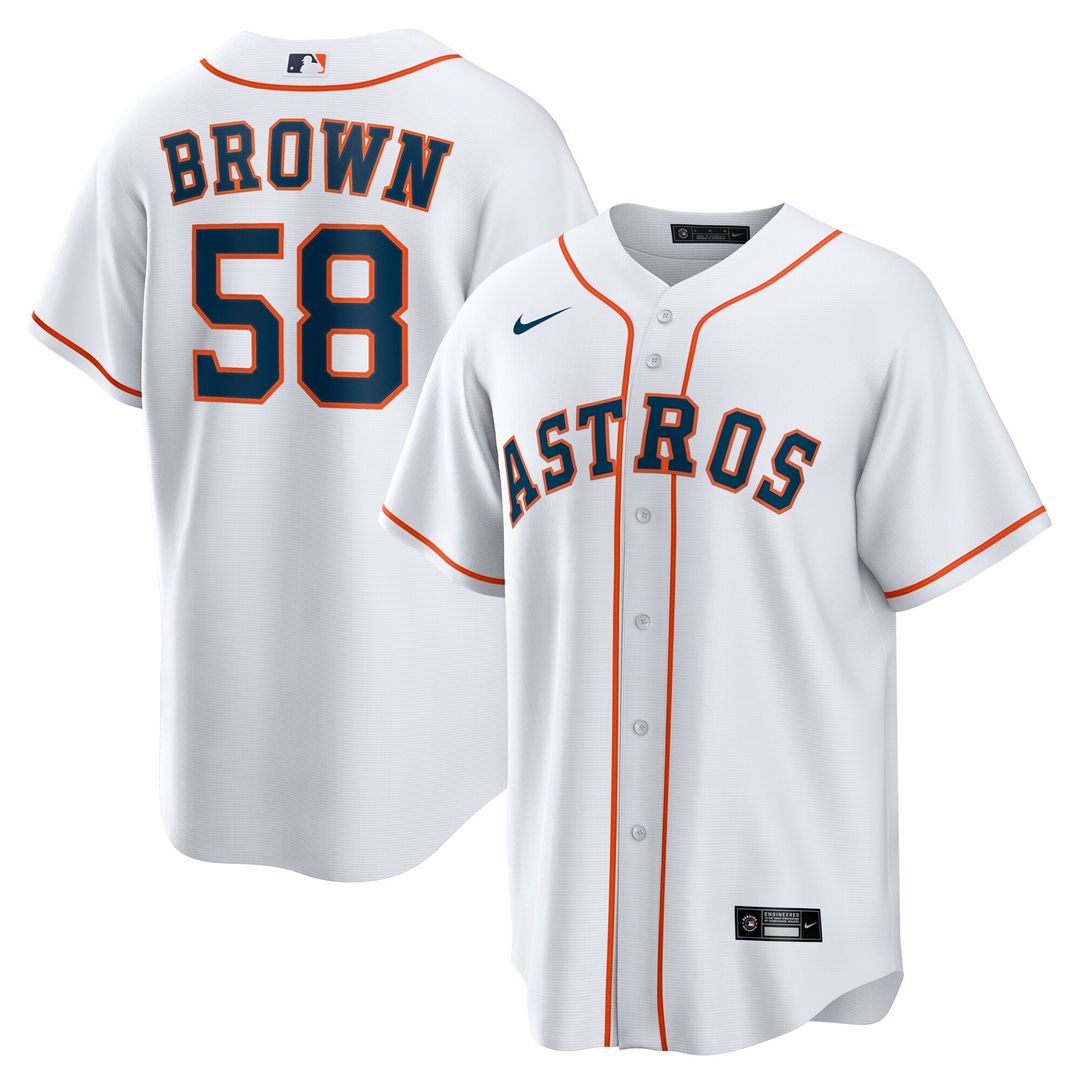 Houston Astros Hunter Brown Nike Home Replica Jersey - White MLB Team Jersey Baseball Fan Apparel