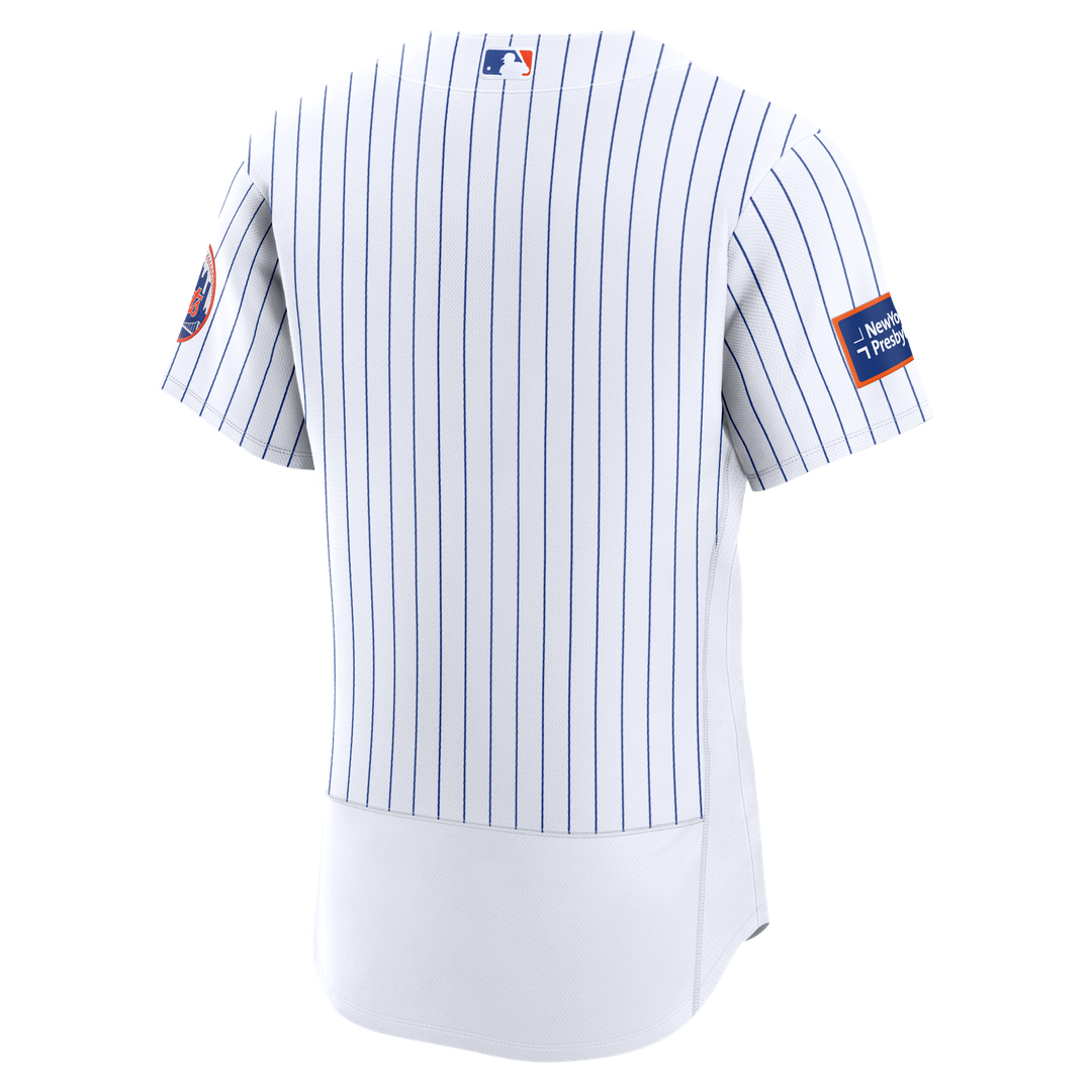 New York Mets Nike Home Sponsor Patch Authentic Jersey - White MLB Team Jersey Baseball Fan Apparel