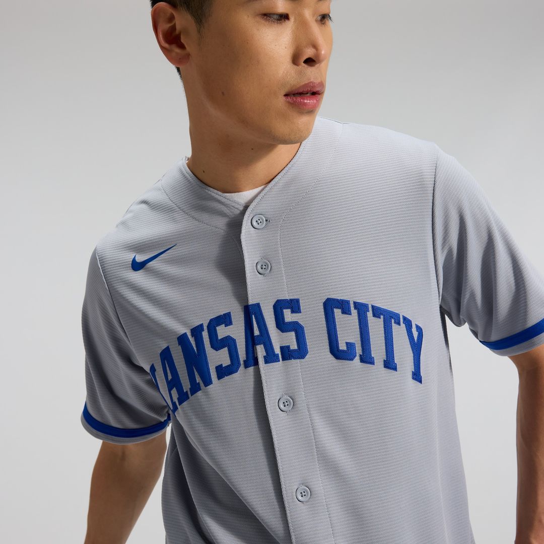 Kansas City Royals Bobby Witt Jr. Nike Road Replica Jersey - Gray MLB Team Jersey Baseball Fan Apparel