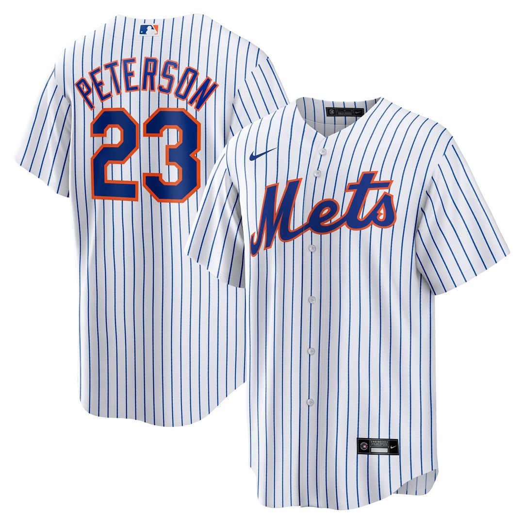 New York Mets David Peterson Nike Home Replica Jersey - White MLB Team Jersey Baseball Fan Apparel