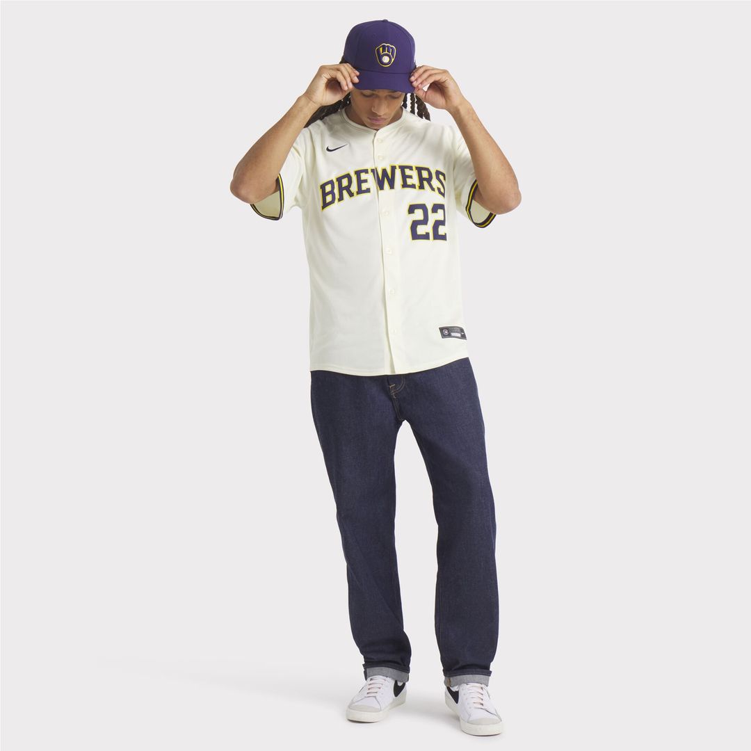 Milwaukee Brewers Christian Yelich Nike Home Limited Player Jersey - Cream MLB Team Jersey Baseball Fan Apparel