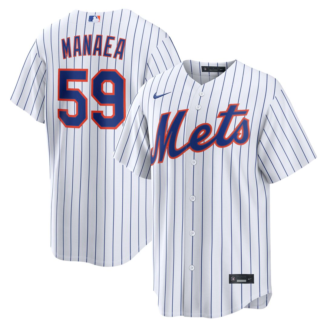 New York Mets Sean Manaea Nike Home Replica Jersey - White MLB Team Jersey Baseball Fan Apparel