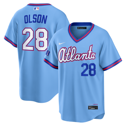 Atlanta Braves Matt Olson Nike 2026 City Connect Stadium Jersey - Powder Blue MLB Team Jersey Baseball Fan Apparel