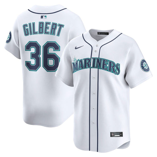 Seattle Mariners Logan Gilbert Nike Home Limited Player Jersey - White MLB Team Jersey Baseball Fan Apparel