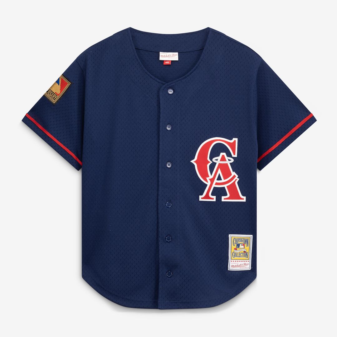 Bo Jackson California Angels Mitchell & Ness Cooperstown Mesh Batting Practice Button - Up Jersey - Navy MLB Team Jersey Baseball Fan Apparel