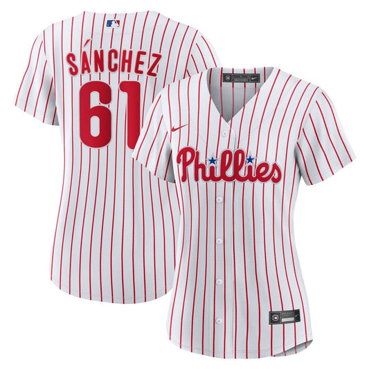 Philadelphia Phillies Cristopher Sanchez Nike Women's Home Replica Jersey - White MLB Team Jersey Baseball Fan Apparel