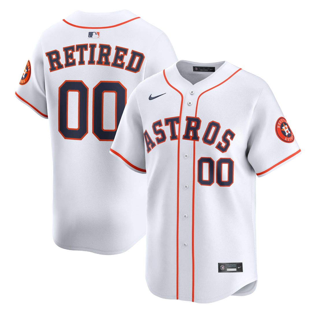 Houston Astros Nike Home Limited Pick - A - Player Retired Roster Jersey - White MLB Team Jersey Baseball Fan Apparel