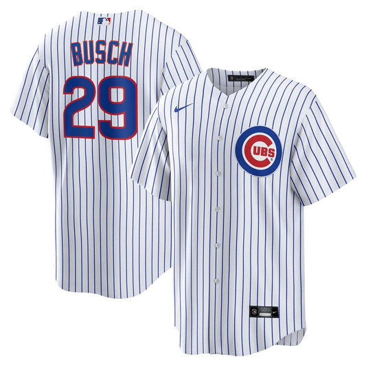 Chicago Cubs Michael Busch Nike Home Replica Jersey - White MLB Team Jersey Baseball Fan Apparel
