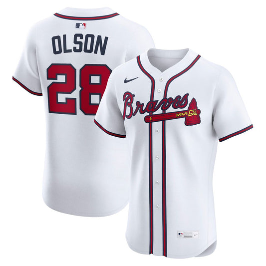 Atlanta Braves Matt Olson Nike Home Elite Player Jersey - White MLB Team Jersey Baseball Fan Apparel