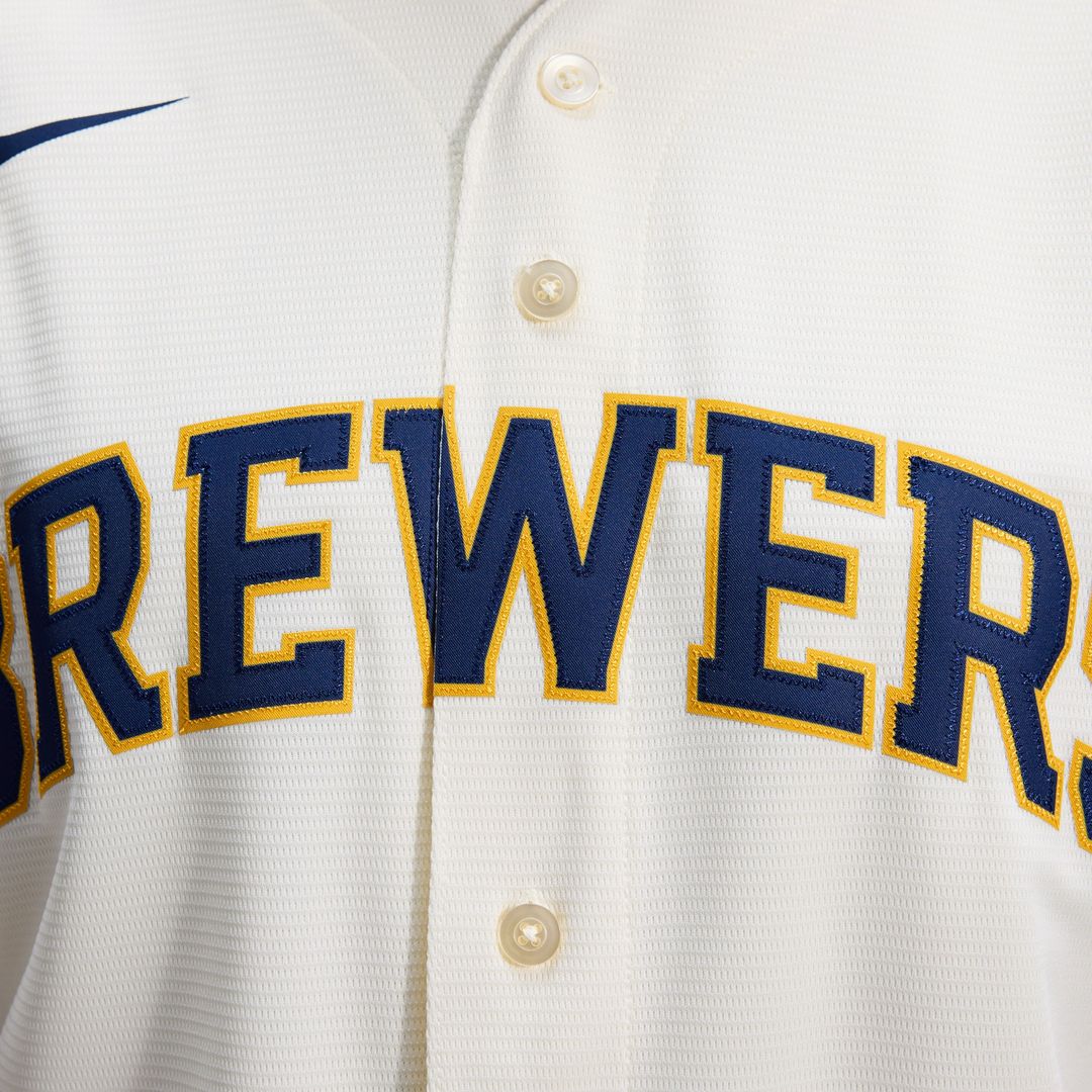 Milwaukee Brewers Nike Home Replica Team Jersey - Cream MLB Team Jersey Baseball Fan Apparel