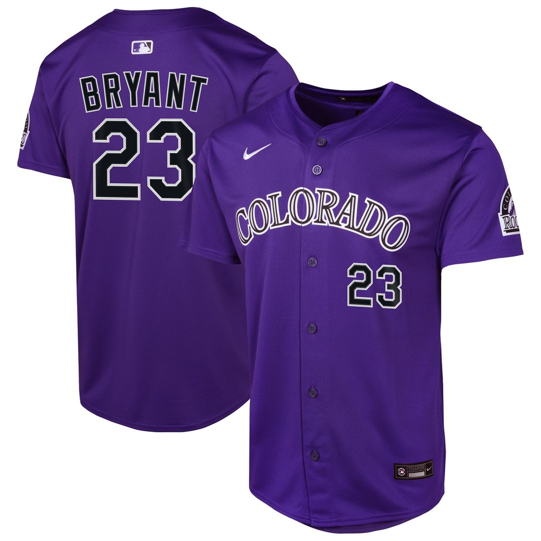 Colorado Rockies Kris Bryant Nike Youth Alternate Limited Player Jersey - Purple MLB Team Jersey Baseball Fan Apparel