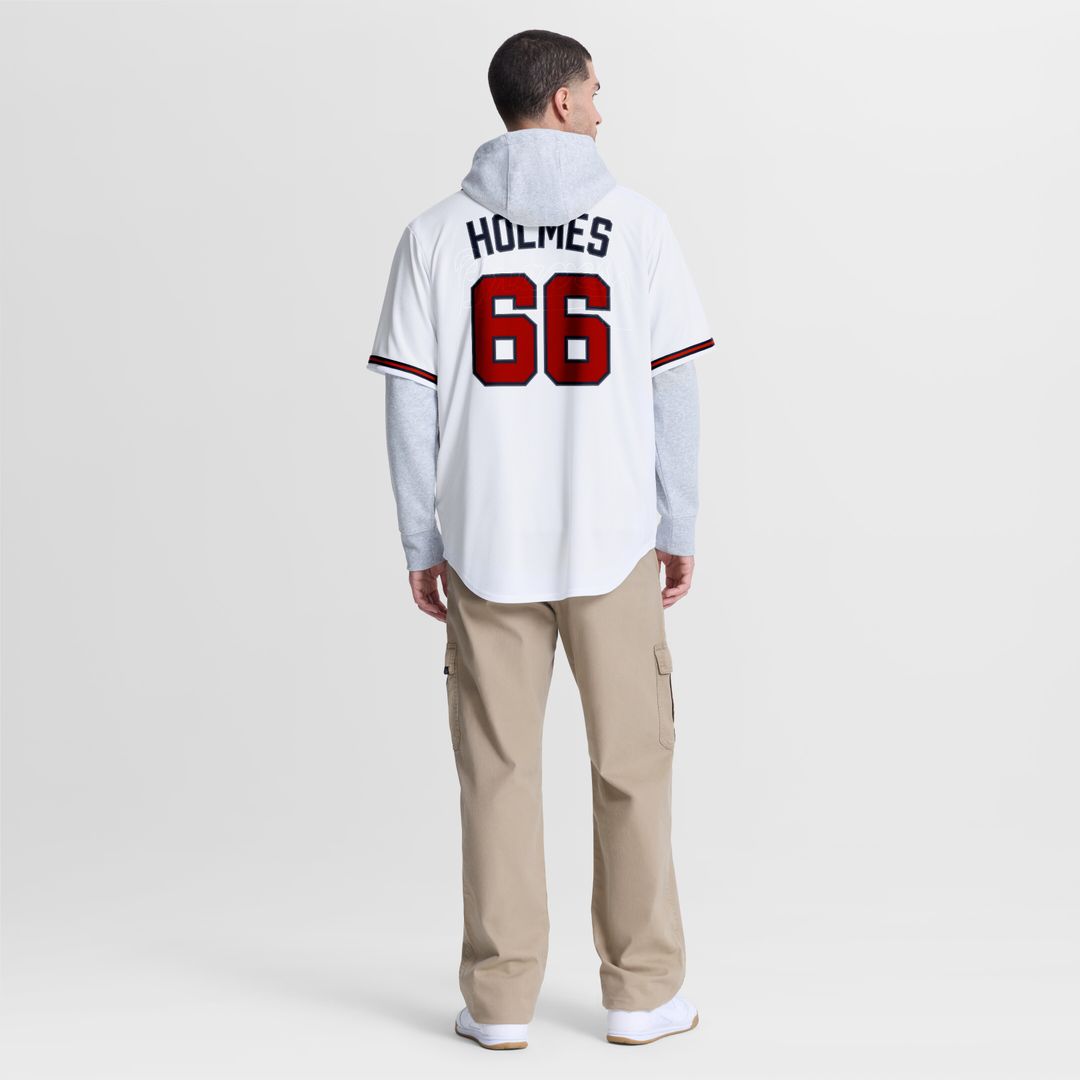 Atlanta Braves Grant Holmes Nike Home Replica Jersey - White MLB Team Jersey Baseball Fan Apparel