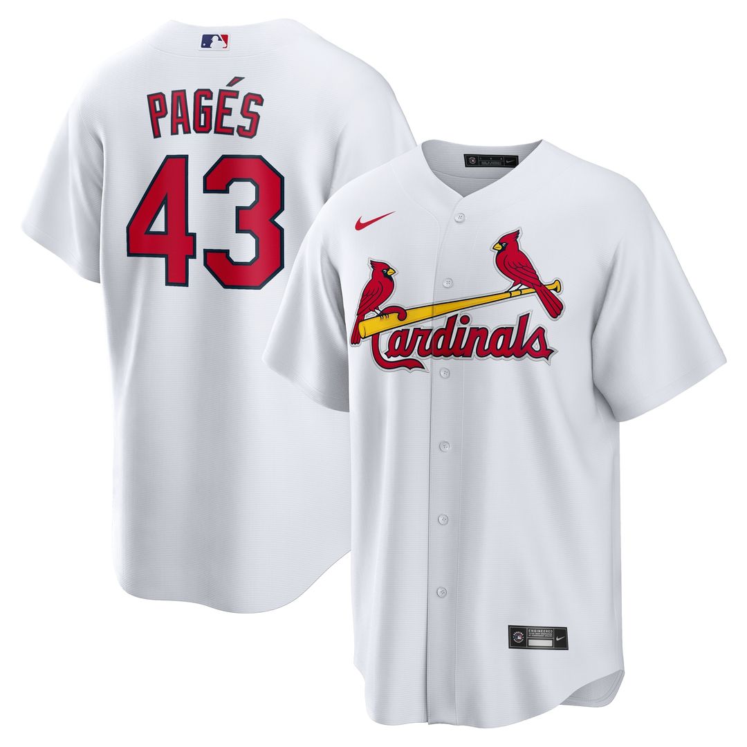 St. Louis Cardinals Pedro Pagés Nike Home Replica Jersey - White MLB Team Jersey Baseball Fan Apparel