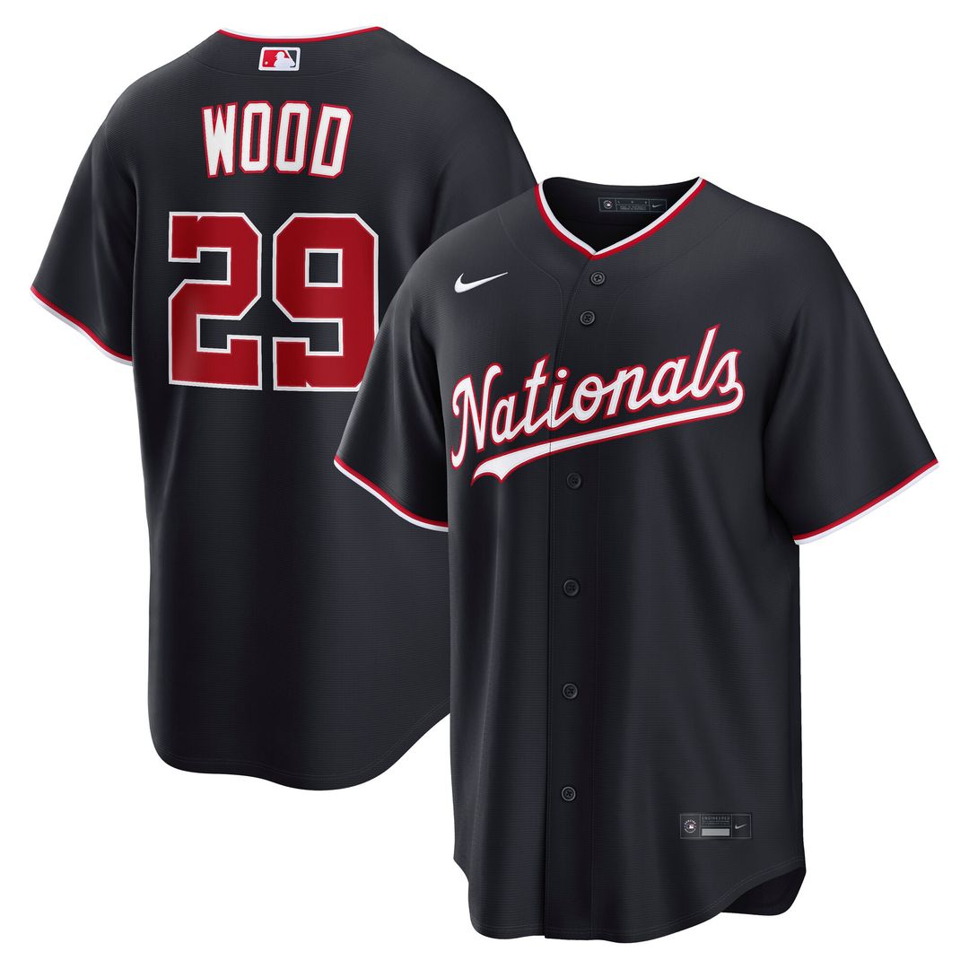 Washington Nationals James Wood Nike Road Replica Jersey - Gray MLB Team Jersey Baseball Fan Apparel