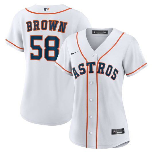 Houston Astros Hunter Brown Nike Women's Home Replica Jersey - White MLB Team Jersey Baseball Fan Apparel