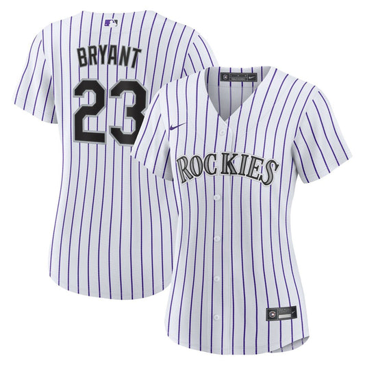 Colorado Rockies Kris Bryant Nike Women's Replica Player Jersey - White/Purple MLB Team Jersey Baseball Fan Apparel