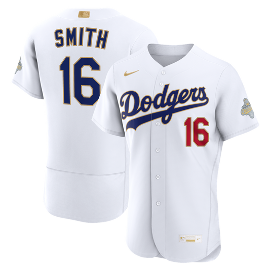 Los Angeles Dodgers Will Smith Nike 2026 Gold Collection Authentic Jersey - White MLB Team Jersey Baseball Fan Apparel