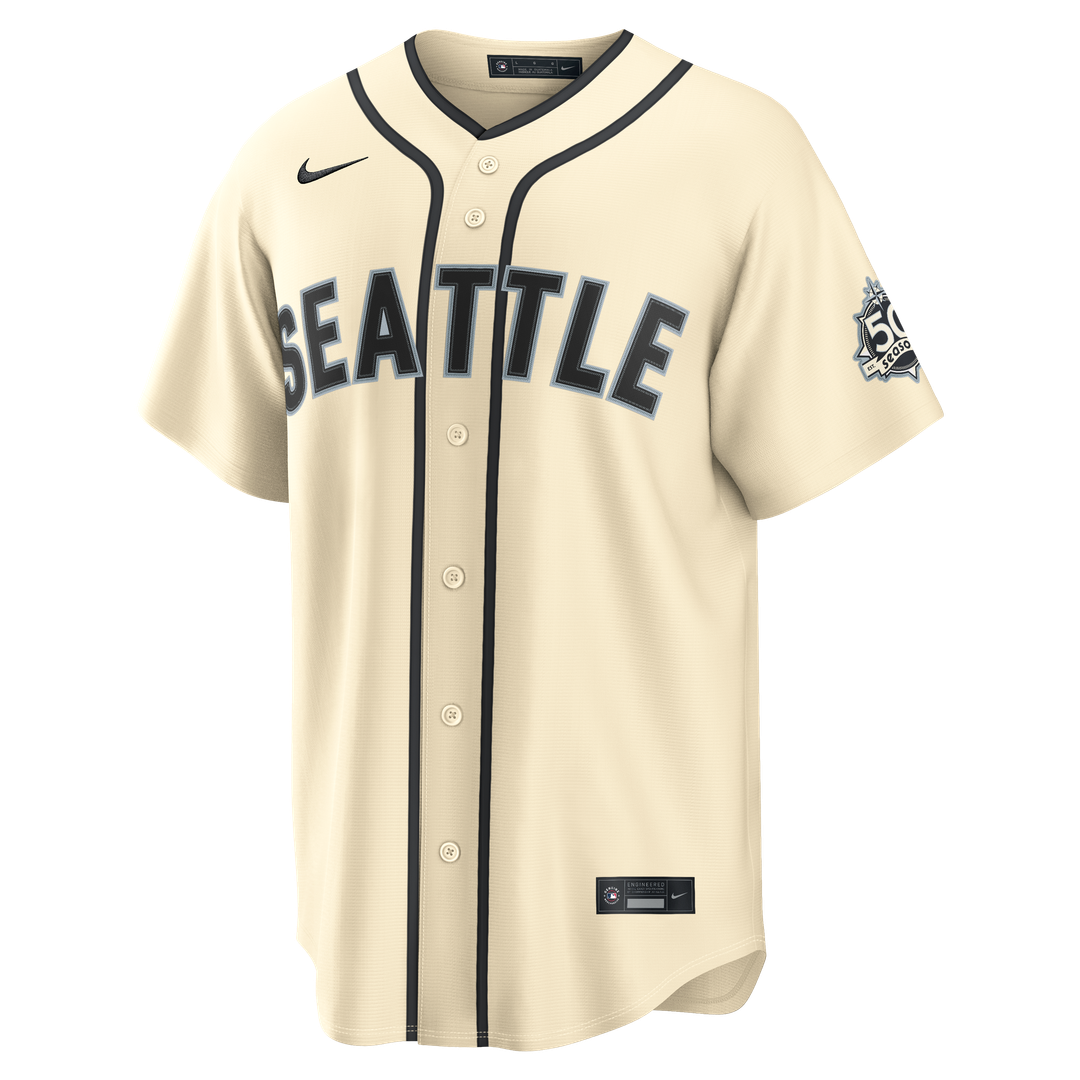 Seattle Mariners Cal Raleigh Nike Alternate Stadium Jersey - Cream MLB Team Jersey Baseball Fan Apparel