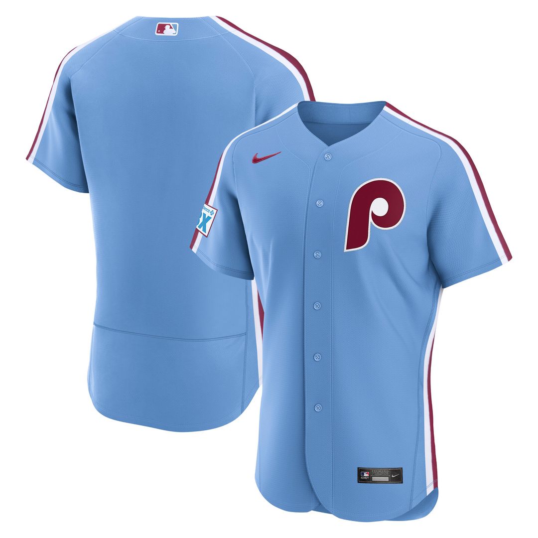 Philadelphia Phillies Nike Alternate Authentic Jersey - Light Blue MLB Team Jersey Baseball Fan Apparel
