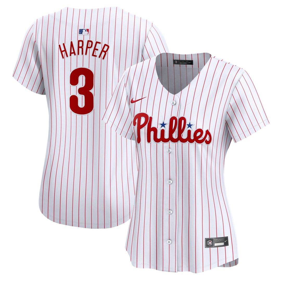 Philadelphia Phillies Bryce Harper Nike Women's Home Limited Player Jersey - White MLB Team Jersey Baseball Fan Apparel
