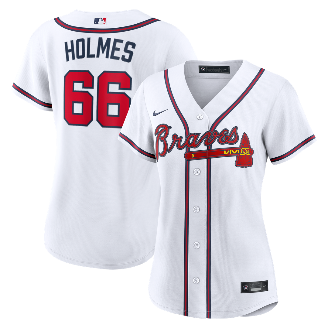 Atlanta Braves Grant Holmes Nike Women's Home Replica Jersey - White MLB Team Jersey Baseball Fan Apparel