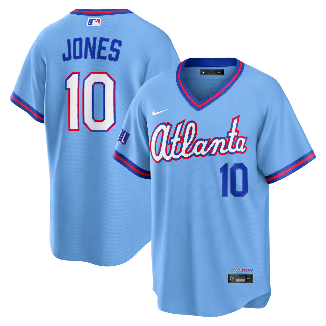 Atlanta Braves Chipper Jones Nike 2026 City Connect Stadium Jersey - Powder Blue MLB Team Jersey Baseball Fan Apparel