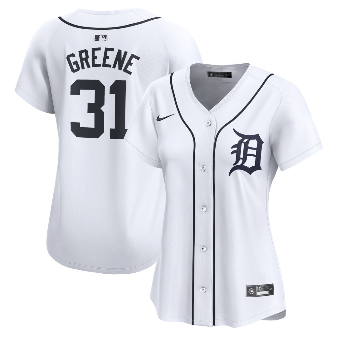 Detroit Tigers Riley Greene Nike Women's Home Limited Player Jersey - White MLB Team Jersey Baseball Fan Apparel