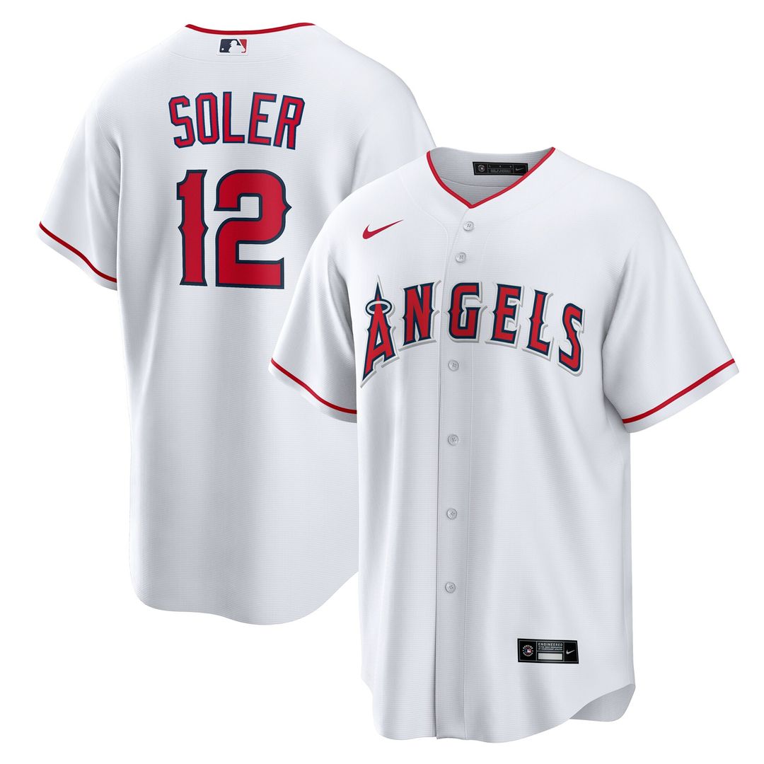 Los Angeles Angels Jorge Soler Nike Home Replica Jersey - White MLB Team Jersey Baseball Fan Apparel