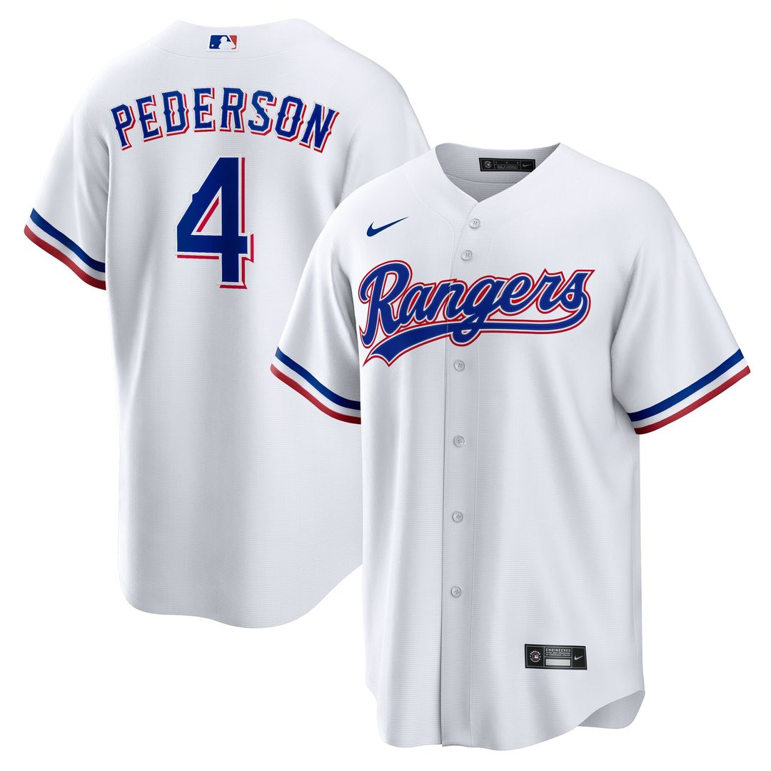 Texas Rangers Joc Pederson Nike Home Replica Jersey - White MLB Team Jersey Baseball Fan Apparel