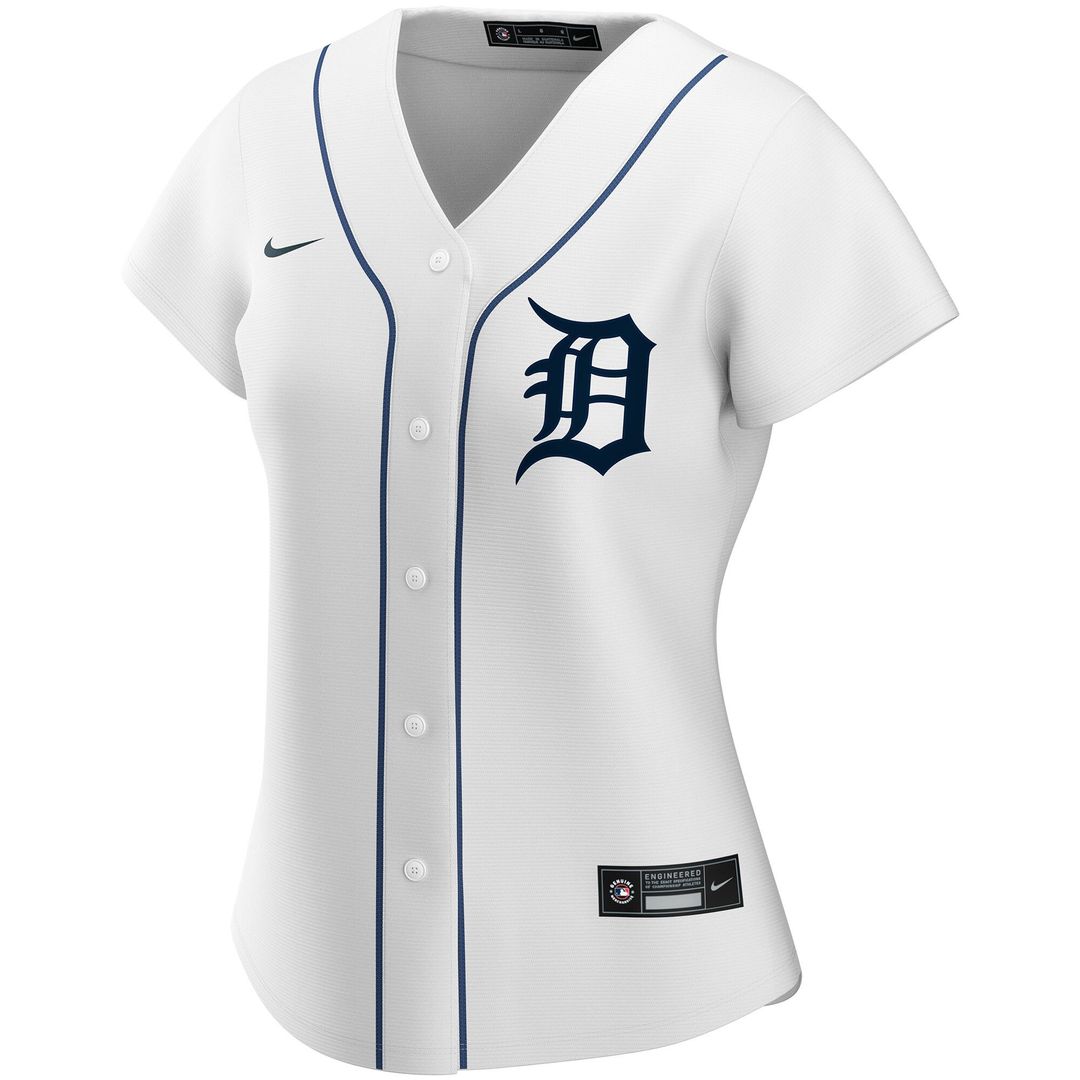 Detroit Tigers Nike Women's Home Replica Custom Jersey - White MLB Team Jersey Baseball Fan Apparel