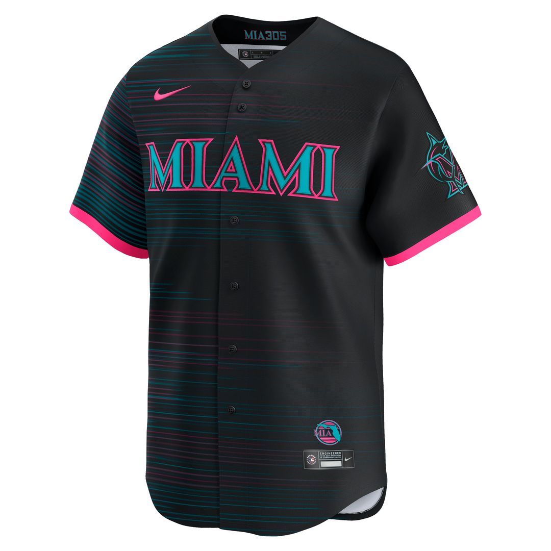 Miami Marlins Nike 2025 City Connect Limited Jersey - Black MLB Team Jersey Baseball Fan Apparel