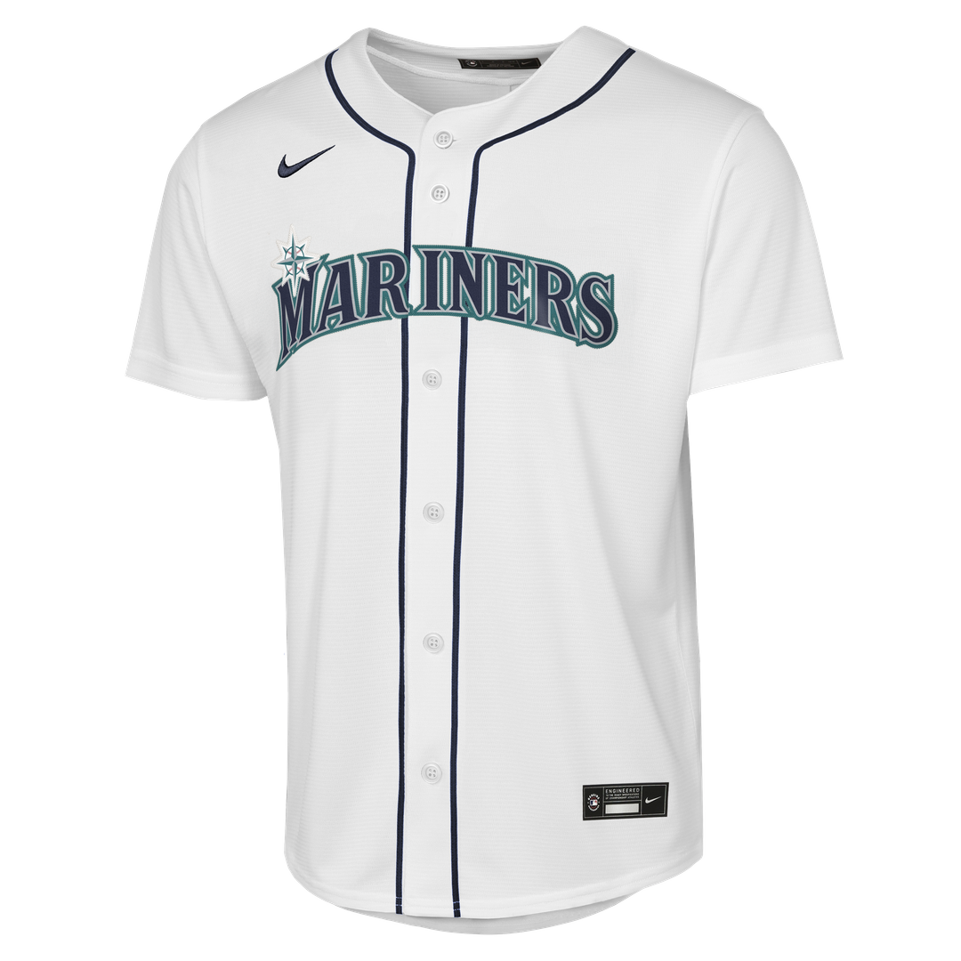 Seattle Mariners Cal Raleigh Nike Youth Home Baseline Jersey - White MLB Team Jersey Baseball Fan Apparel