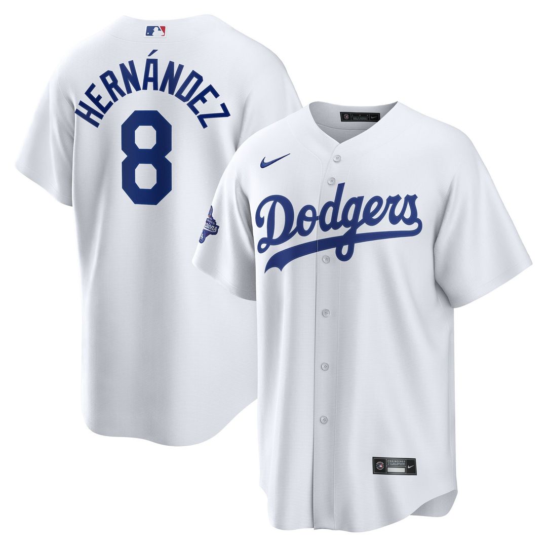Los Angeles Dodgers Enrique Hernández Nike Home 2025 World Series Champions Replica Jersey - White MLB Team Jersey Baseball Fan Apparel