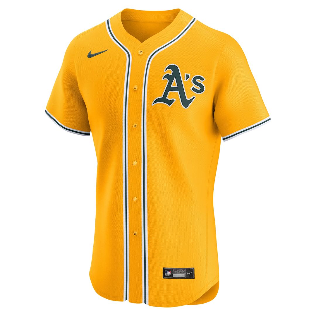 Athletics Nike Alternate 2 Elite Jersey - Gold MLB Team Jersey Baseball Fan Apparel