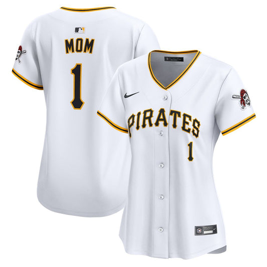 Pittsburgh Pirates Nike Women's #1 Mom Home Limited Jersey - White MLB Team Jersey Baseball Fan Apparel