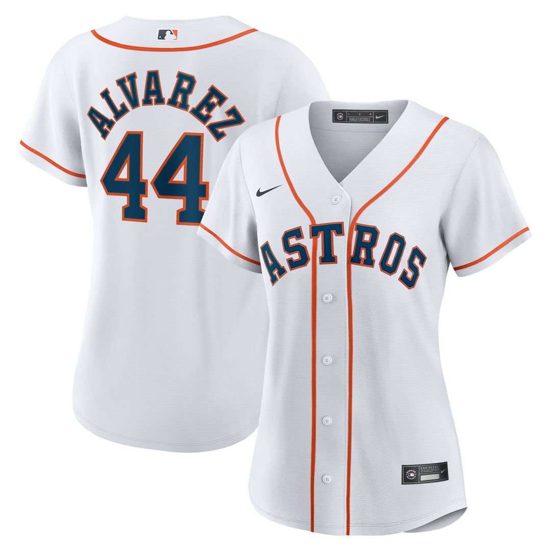 Houston Astros Yordan Alvarez Nike Women's Home Replica Jersey - White MLB Team Jersey Baseball Fan Apparel