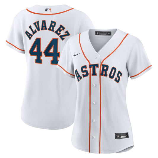Houston Astros Yordan Alvarez Nike Women's Home Replica Jersey - White MLB Team Jersey Baseball Fan Apparel