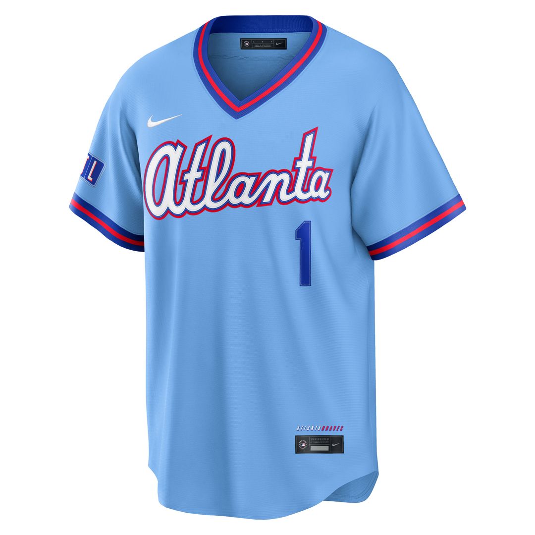 Atlanta Braves Ozzie Albies Nike 2026 City Connect Stadium Jersey - Powder Blue MLB Team Jersey Baseball Fan Apparel